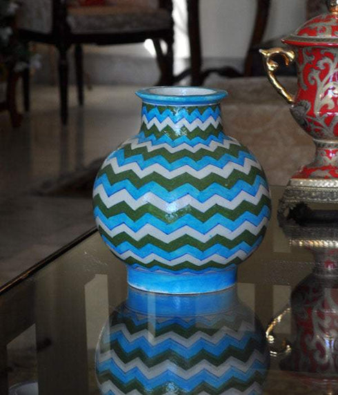 Turquoise and Green Table Lamp (Without Lampshade)